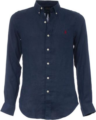 Polo Ralph Lauren Casual Overhemd - Heren - Casual Overhemden - Blauw - XL - Linnen - Overhemden