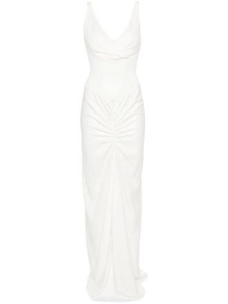 CHRISTOPHER ESBER Fusion Fold ruched maxi dress - women - Spandex/Elastane/Viscose - 10 - White