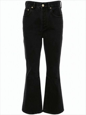 Jacquemus Cropped Black Denim Pants With Flared Leg