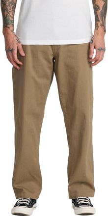 Rvca Americana 2 Flat Front Cotton Twill Chinos in Coyote at Nordstrom, Size 32