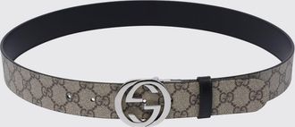 Gucci Cintura reversibile in tessuto GG Supreme e pelle con fibbia monogram