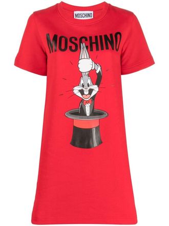Moschino Abito Bugs Bunny con stampa - Rosso
