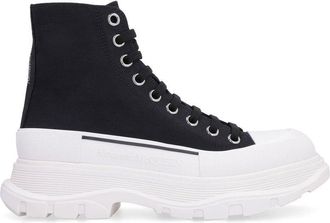 Alexander McQueen Black Canvas High Top Womens Sneakers