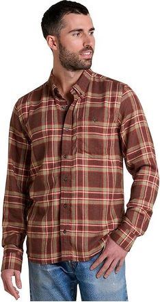 Toad&Co Airsmyth Long Sleeve Shirt Mens Clothing Chestnut Tartan : MD, Polyester/Cotton