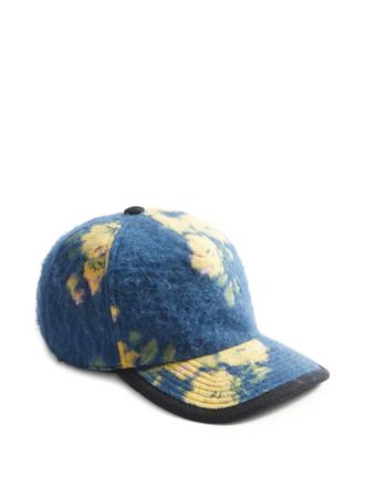 La DoubleJ floral-jacquard baseball cap - women - Cotton/Recycled Polyester/Polyester/Wool/Acrylic - One Size - Blue