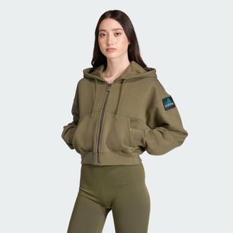 adidas Womens adidas Equipment Cropped Hoodie