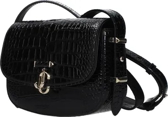 Jimmy Choo London Womens Black Leather Crossbody Bag