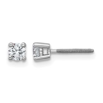 Diamond2Deal 14k Yellow Gold 1/3 ct Round Lab Grown Diamond Stud Earrings Screw Back VS Clarity, D-E Color