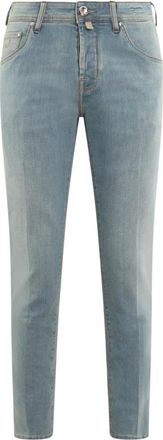 Jacob Cohen Slim Cropped Carrot Broek - Heren - Slim Fit Jeans - Blauw - W34 - Katoen - Jeans