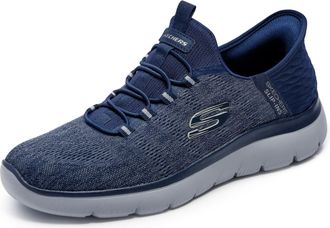 Skechers Mens Summits Key Pace Sneaker, Navy Mesh, 5.5 UK