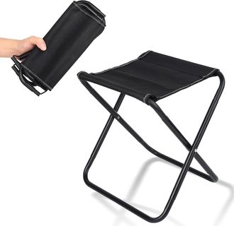 OEM Silla Plegable De Camping (1 Pieza), Taburete Plegable Port&aacute;til, Silla Plegable Ligera Para Jard&iacute;n O Viajes, Picnics, Senderismo, Pesca, Color Negro