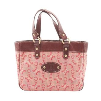 Celine Pre-owned Handbags, female, Red, Size: ONE SIZE Pre-owned C Macadam Canvas Leather Handbag