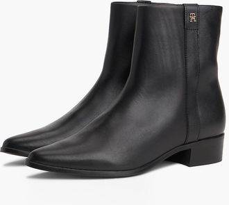 Tommy Hilfiger Womens Leather Ankle Boot - Black - US 6.5 / EU 37