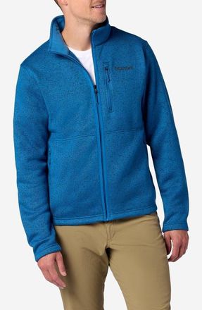 Marmot Drop Line Heathered Fleece Jacket in Nautical Blue Heather at Nordstrom, Size Xx-Large