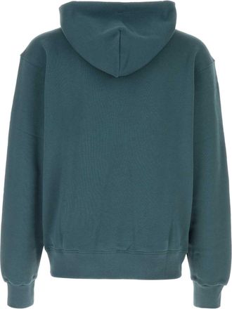 Kenzo Mens Signature Hoodie Blue Cotton Sweater