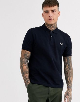 Fred Perry plain polo shirt in navy