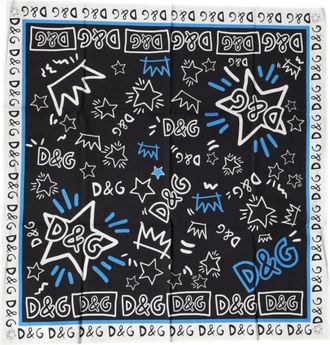 Dolce & Gabbana Grafische Katoenen Vierkante Foulard Sjaal - Heren - Sjaals - Veelkleurig - ONE Size - Katoen - Accessoires