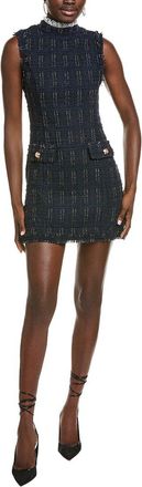 endless rose Endless Rose Lace Detail Tweed Wool-Blend Mini Dress