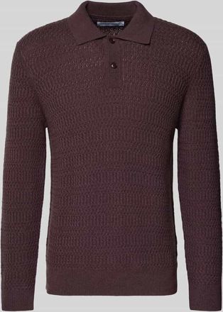 Samsøe & Samsøe Strickpullover aus Woll-Mix mit Polokragen Modell CAIDEN in Bordeaux, Größe XXL