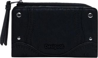 Desigual Zwarte Geborduurde Damesportemonnee - Dames - Portefeuilles - Zwart - ONE Size - Accessoires