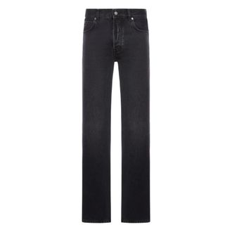Haikure Straight Jeans, male, Black, Size: W31 Black Denim Jeans Button Closure