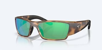 Costa Unisex Corbina Pro Polarized Wrap Sunglasses In Matte Tortoise Green Mirror