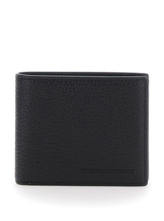 Tom Ford Black Bi-Fold Wallet With Eobossed Logo Lettering On The Rear In Leather Man