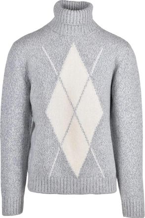 Eleventy Maglione Collo Alto - Heren - Coltruien - Grijs - L - Wol - Truien & Vesten