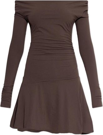 Bond-Eye Nixi Mini-jurk met Lange Mouwen - Dames - Korte kleedjes - Bruin - M/L - Nylon - Kleedjes