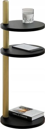 OEM Mesita Auxiliar Redonda Moderna, 3 Niveles, 30x30x97 Cm, Metal Dorado