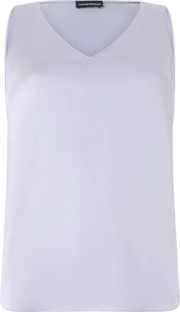 Emporio Armani Silk Satin V-neck Top - Dames - Blouses - Paars - XS - Satijn - Overhemden