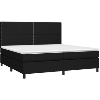 vidaXL Vidaxl - Cama Box Spring Colch&oacute;n Y Luces Led Tela Negro 200x200 Cm