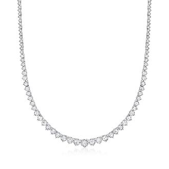 Ross-Simons Graduated Lab-Grown Diamond Tennis Necklace in Sterling Silver