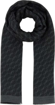 Saint Laurent Echarpe Monogram Jacquard - unisex - Wintersjaals - Zwart - ONE Size - Kasjmier - Accessoires