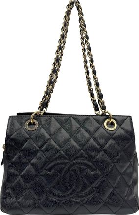 Chanel Black Grained Calfskin Tote Bag (Pre-Owned)