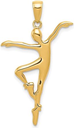 Diamond2Deal 14k Yellow Gold Ballet Dancer Pendant