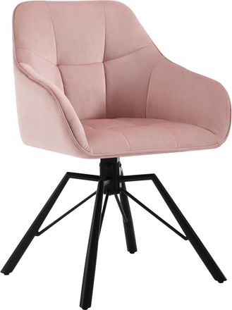 Woltu 1x Silla De Comedor Giratoria 360&deg;, Sill&oacute;n De Terciopelo, Rosa - Woltu