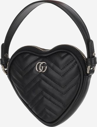 Gucci Womens Mini Gg Marmont Bag Black Calf Skin Shoulder