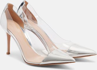 Gianvito Rossi Plexi mirrored leather and TPU pumps