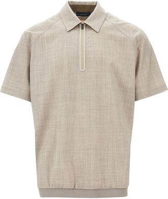 Sease Light wool zipped polo shirt Man L