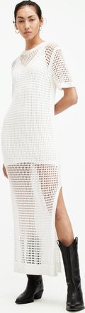 AllSaints Womens Viscose Paloma Open Stitch Maxi Dress, Size: M