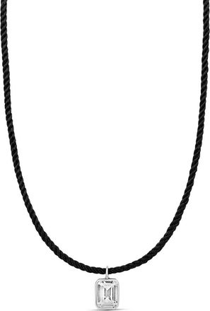 SHYMI Emerald-Cut Cubic Zirconia Pendant Necklace in Black Silver at Nordstrom