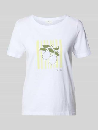 s.Oliver Red Label Regular Fit T-Shirt aus reiner Baumwolle in Weiss, Gr&ouml;&szlig;e 34