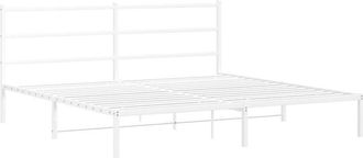 vidaXL Estructura Cama Sin Colch&oacute;n Con Cabecero Metal Blanco 193x203cm Vidaxl