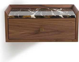 AM.PM Wandnachtkastje met walnootfineer en marmer, Noham