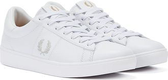 Fred Perry Spencer Leather Mens Trainers - White - Size UK 10
