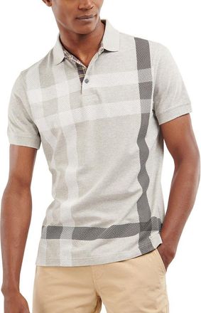 Barbour Blaine Tartan Polo in Grey Marl at Nordstrom, Size Xxx-Large