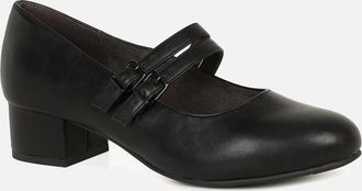 Soft Line Womens Boston Womens Mary Jane Court Shoes - Black - Size: 3.5