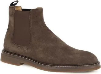 Brunello Cucinelli Mens Brown Calf Leather Bos Taurus Chelsea Boots