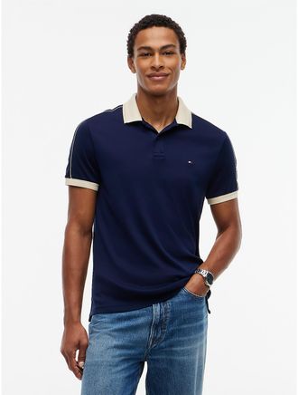 Tommy Hilfiger Mens Regular Fit Contrast Trim Polo - Carbon Navy - XL